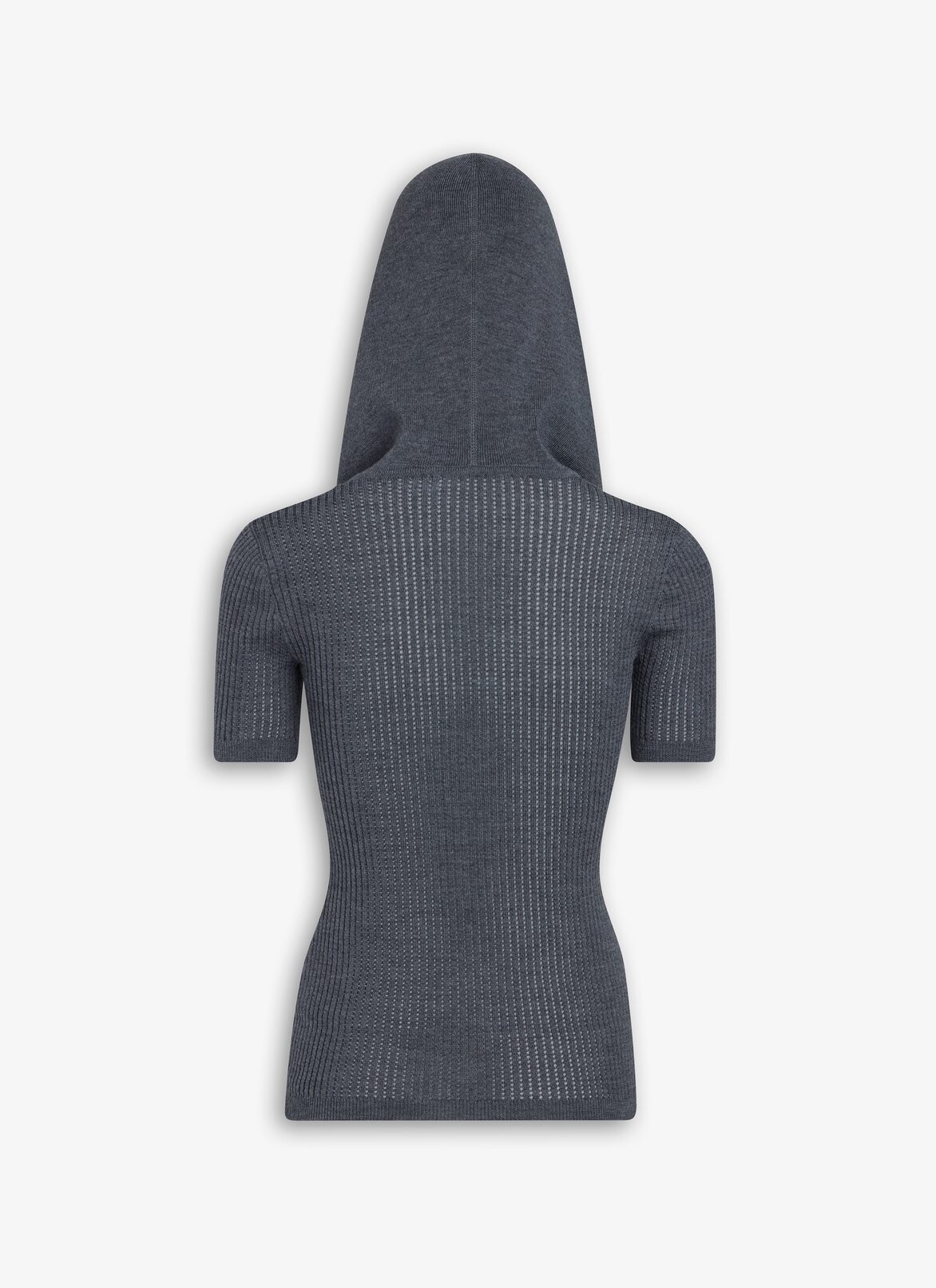 HOODED TOP IN PIQUE KNIT ALAÏA HEATHER GREY HOODED TOP IN PIQUE KNIT